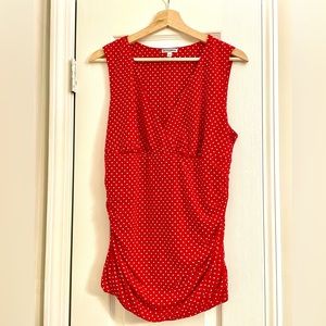 Kiyonna Ruched Polka Dot Blouse